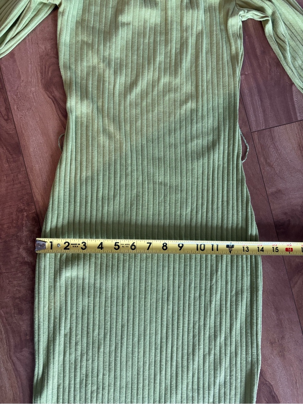 Off-Shoulder Ribbed Dress - Lime Green - Picture 5 of 7